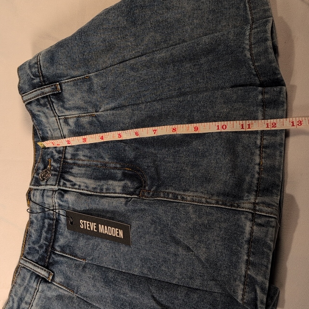 Steve Madden Marlowe Denim Skort Mini Skirt - Picture 7 of 10